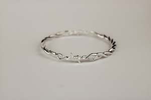 Barbed Wire Bangle - Sterling Silver