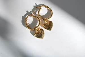 Heart Hoops - 18k Gold Plated Sterling Silver