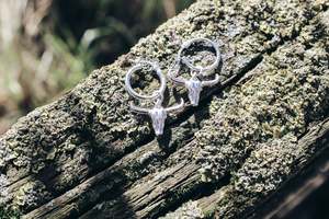 Longhorn Earrings - Sterling Silver