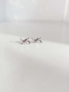 Sterling Silver Barbed Wire Studs