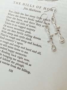 Sterling Silver Barbed Wire Earrings