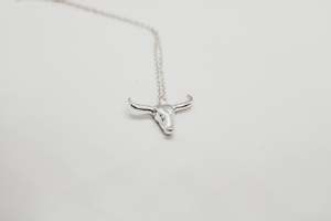 Long Horn Necklace - Sterling Silver
