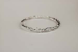 Barbed Wire Bangle - Sterling Silver