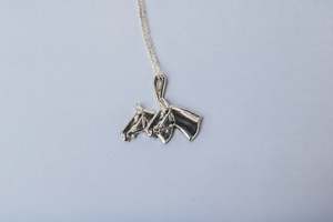 Double Horse Necklace - Sterling Silver