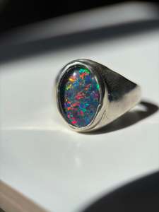 Rings: Weathered Opal Sterling Silver Ring