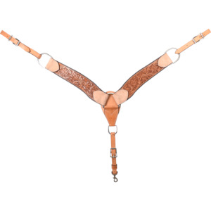 Headstall Breastplate: Cashel 2.75-inch Breastcollar with Desert Flower Tooling
