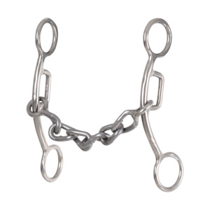 Western Bits: Carol Goostree Delight Shank Gag Barrel Bit with Chain