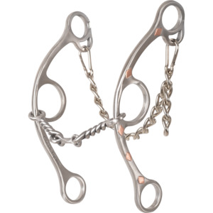 Sherry Cervi Diamond Shank Gag Barrel Bit with Twisted Wire Dogbone - Short Shank