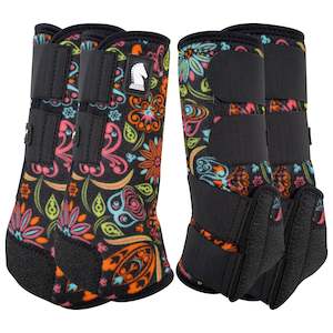 All Boots Bell Boots: Legacy2 Support Boots, Set of 4, Neon Flower