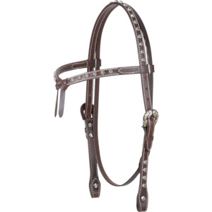 Browband Headstall with Antique Dots with Tied Front