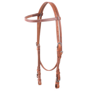 Stitched Harness Browband Headstall with Quick Change Ends