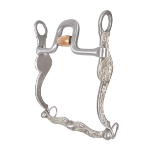Western Bits: Versatility Shank Cowhorse Bit with Flat Port Roller 7.25- Pre order only