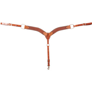 Headstall Breastplate: Cashel Basket Tooled Breastcollar, 2-inch