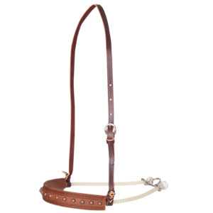 Single Rope Noseband Tooled, Rope Border- Martin Saddlery