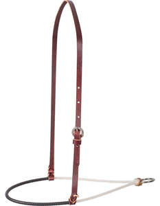 Headstall Breastplate: Single Rope Noseband, 3/16-inch Rope with Shrink Wrap Cover - Martin Saddlery