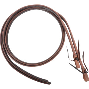 Full: Martin Saddlery Split Reins 5/8-inch Thick Tied Ends with Double Stitched Light Harness and Latigo