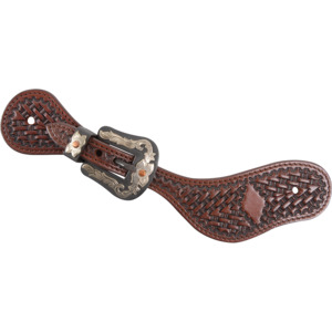 Cowboy Spurstraps with Antique Diamond Tooling - Cashel