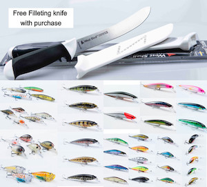 Full lure collection package of 49 lures+Free filleting knife/Great gift idea westshellsport