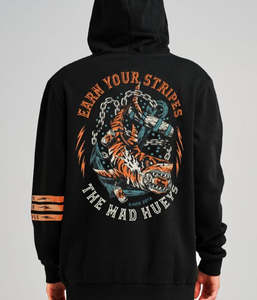 Mens Hooded Sweat: The Mad Hueys - Earn Stripes Hooded Pullover