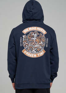 Mens Hooded Sweat: The Mad Hueys - Tins Kraken Hooded Pullover