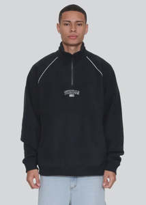 Mens Sweats Hoodies: Thrills - Thrill Of Victory Raglan Quarter Zip Polar Fleece