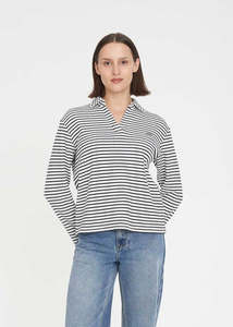 Huffer: Huffer - Alfie Stripe Long Sleeve Polo