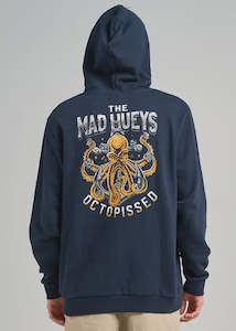 Mens Hooded Sweat: The Mad Hueys - Anchor Octopissed Hooded Pullover