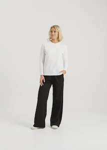 Home Lee: Home Lee - Alpine Palazzo Pants (Black with Black Velvet Ribbon)