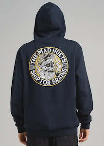 Mens Hooded Sweat: The Mad Hueys - Ship For Brains Pullover