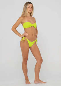 Rusty - Sandalwood Midi Side Ties Bikini Bottom (Lime Punch)