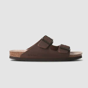 Footwear: Genuins - Hawaii Oiled Leather Sandals (Brown)