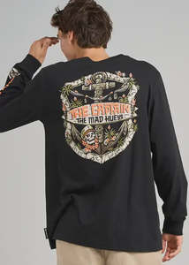 Mens Tees Long Sleeve: The Mad Hueys - The Tiki Captain Long Sleeve Tee