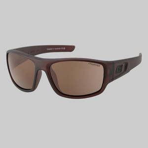 Mens Sunglasses: Dirty Dog - Muffler (Satin Brown - Brown Polarised)
