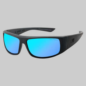 Mens Sunglasses: Dirty Dog - Sharky (Satin Black/Grey/Ice Blue Mirror)