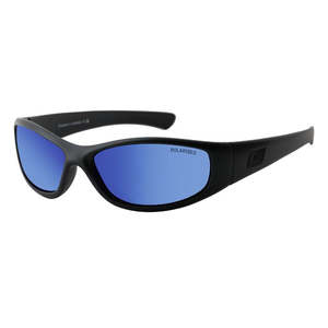 Mens Sunglasses: Dirty Dog - Buzzer (Satin Black/Grey/Blue Mirror)