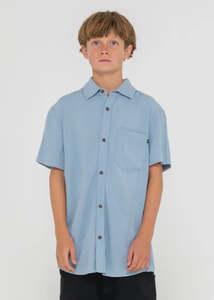 Rusty - Overtone Short Sleeve Shirt Boys (Smoke Blue)