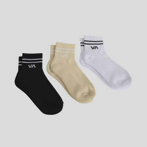 Accessories: RVCA - VA Mini Crew Sock Women's 3 Pack (Sand)