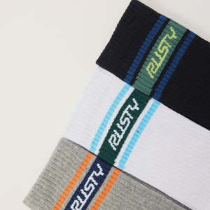Rusty - Pit Crew Mid Calf 3 Sock Pack