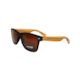 Sunglasses 50/50 Black Striped Wooden Arms Black Frames