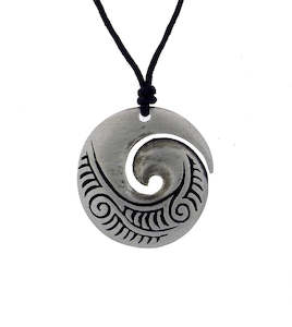 Pewter pendant spiral