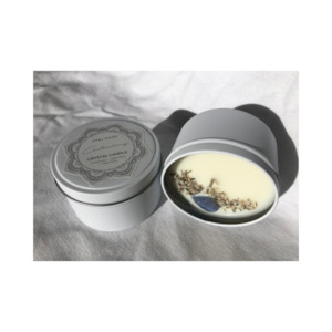 Candles Crystals: Chalcedony Mandala Crystal Candle