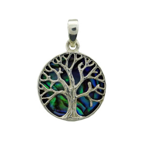 Paua Pendants: Paua Pendant Tree of Life Sterling Silver