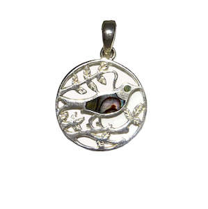 Paua Pendants: Paua Pendant Bird Sterling Silver