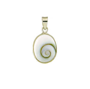 Cats Eye: Cats Eye Pendant Oval Spiral Sterling Silver