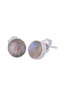 Earrings 1: Labradorite Stud in Sterling Silver