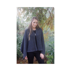 Lothlorian Possum Merino Zipper Wrap - Black