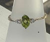 Semi Precious Stone Rings: Peridot Faceted & Cubic Zirconia Ring