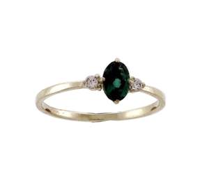 Semi Precious Stone Rings: Green Quartz & Cubic Zirconia Ring