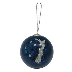 Xmas Decoration Glitter NZ Map