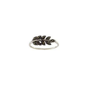 Sterling Silver Rings: Marcasite ring leaf